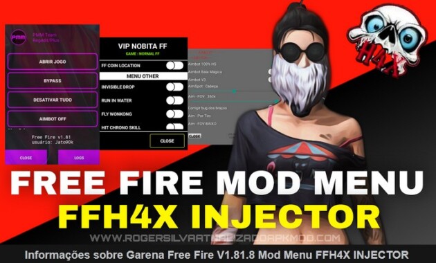 Garena Free Fire V1.81.8 Mod MENU FFH4X GRÁTIS / ATUALIZADO