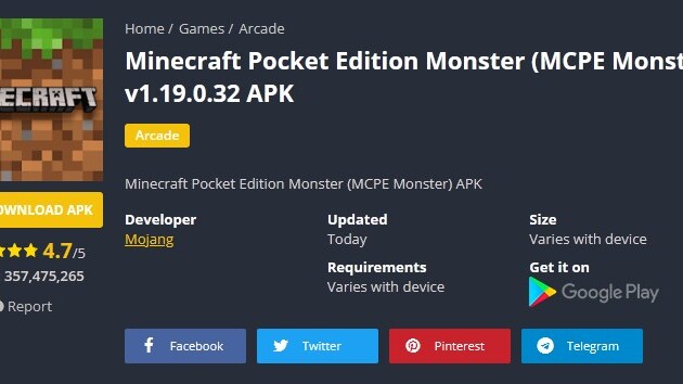 Minecraft Pocket Edition Monster
