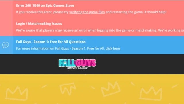 epic games account error fall guys