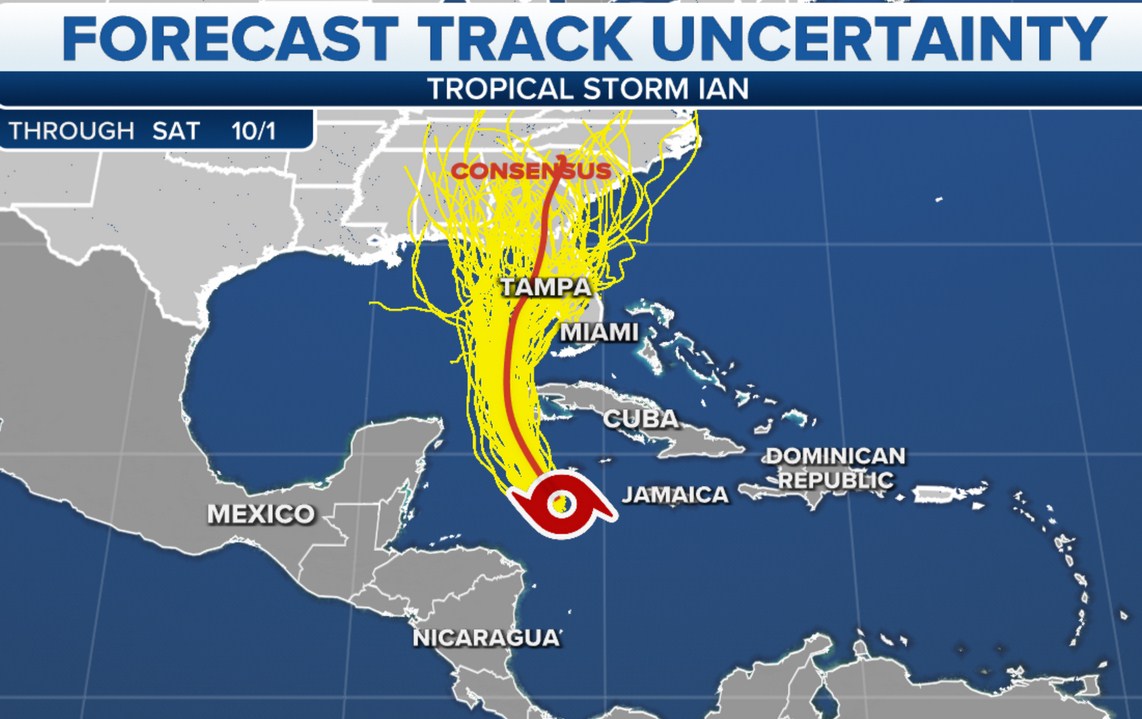 Hurricane Ian Cone Of Uncertainty Significant Threat To Florida