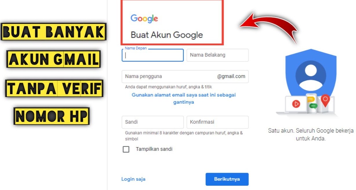 Ini Si Keren Banget! Cara Membuat Akun Gmail Banyak Tanpa Verifikasi